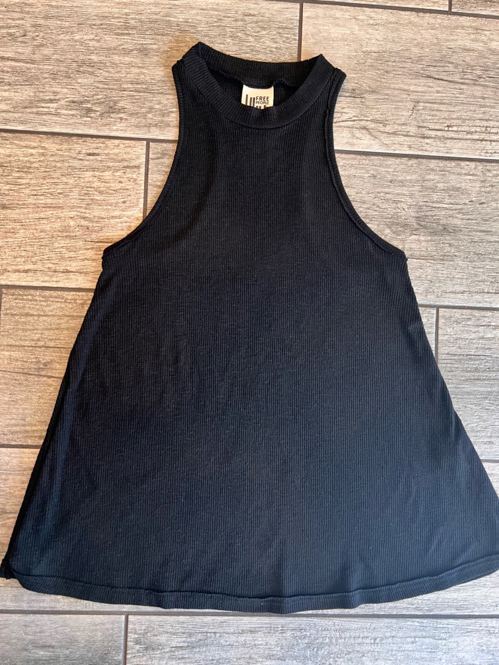 Free People Black Ribbed Racerback Tank XS
